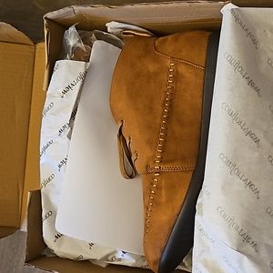 Comfortview Cognac Suede Elsa Ankle Boot 11 WW